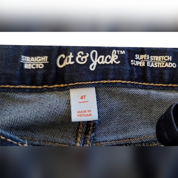 Cat & Jack Toddler Boys' Fit Straight Dark Wash Jeans size 4t - Picture 9 of 10
